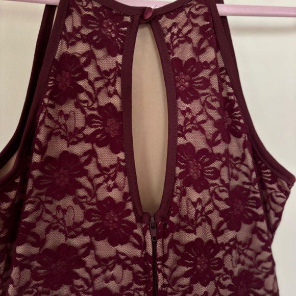 HONEY AND ROSIE PETITE DRESS LACE TOP MAROON SIZE 1 - Picture 5 of 6
